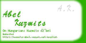 abel kuzmits business card